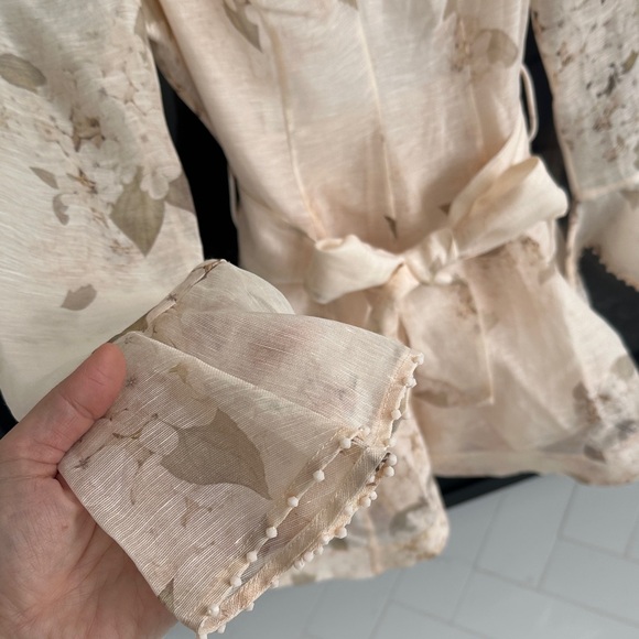 Zimmermann Cream Floral Mini Dress - Picture 4 of 12